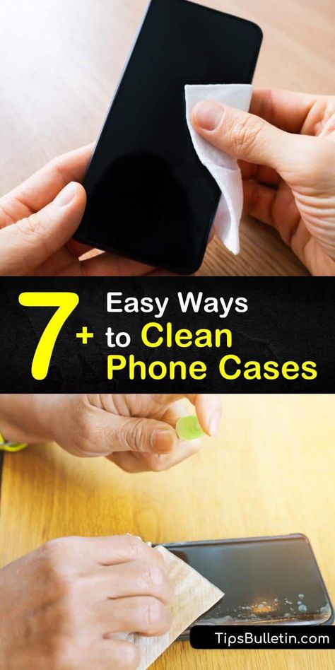 Phone cases are one of the filthiest objects you handle every day. Learn how to remove grime and bacteria from their surface using soapy water, rubbing alcohol, baking soda, and a soft cloth, whether it’s an iPhone or Android smartphone case. #phone #case #cleaning How To Clean Phone Case, Cleaning Phone, Diy Household Cleaners, Credit Card Terminal, Natural Cleaning Solutions, How To Remove Glue, Mildew Remover, Wood Phone Case, Diy Cleaning Solution