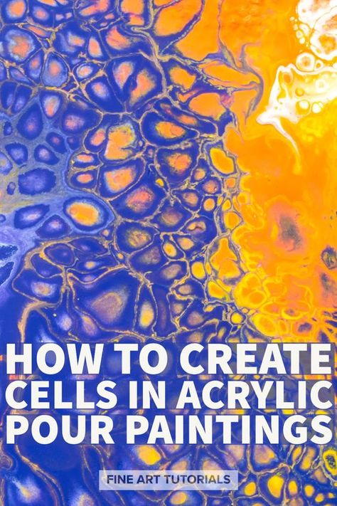 Learn how to create cells in acrylic pour paintings: discover what cells are, the science behind how they are created and how to get the best results when creating them. #acrylicpouringcells #cellsinacrylicpourpainting #acrylicpourpainting #cellpouringtechnique #acrylicpouringtechnique Diy Acrylic Pour Painting, Acrylic Cell Painting, How To Use Pouring Medium, How To Make Cells In Acrylic Pouring, How To Get Cells In Acrylic Pouring, Pour Acrylic Painting Diy, Cell Activator Acrylic Pour, How To Acrylic Pour Painting Techniques, Paint Pouring Supplies