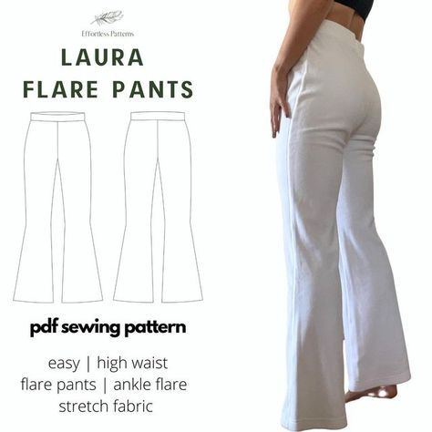 Stretchy Knit Pants, Work Clothes Sewing Patterns, Modern Clothes Patterns, Flared Pants Sewing Pattern, Sew Lounge Wear, Sewing Beginners Clothes, Basics Sewing Patterns, Loungewear Sewing Patterns, Easy Outfits To Sew