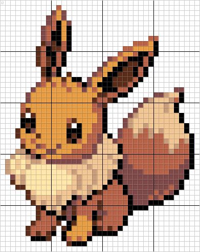 Eevee Eevee Pixel Art, Pokemon Pixel Art, Pokemon Pixel, Pokemon Cross Stitch, Pokemon Bead, Pokemon Sprites, Pixel Art Pokemon, Pokemon Pattern, Art Pokemon