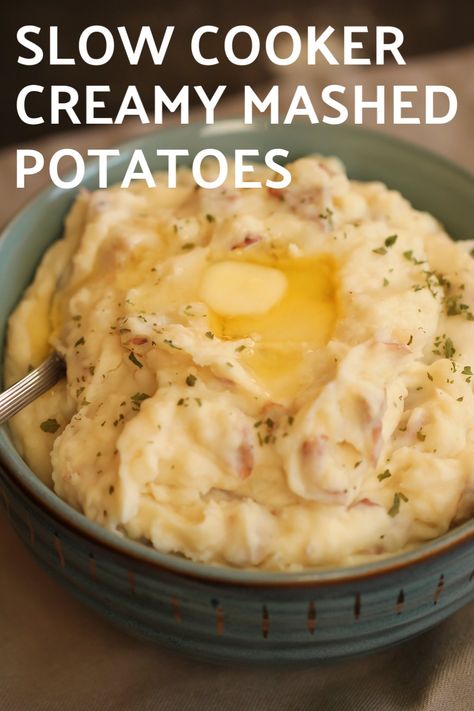 Mashed potatoes are a staple for any holiday or Sunday dinner. With these slow cooker creamy mashed potatoes recipe you will get the most creamy, flavorful, buttery, and delicious mashed potatoes you’ve ever tasted. When cooking a big meal, it's nice to have some of your side dishes done ahead of time and keeping warm in the slow cooker. Slow Cooker Mashed Potatoes, Creamy Mashed Potatoes Recipe, Crockpot Mashed Potatoes, Mashed Potatoes Recipe, Creamy Mash, Six Sisters Stuff, Six Sisters, Mashed Potato Recipes, Creamy Mashed Potatoes