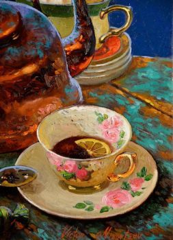 Victor Nizovtsev, Acrylic Still Life, Tea Cup Art, Ben Johnson, Arts Ideas, Cup Art, Hur Man Målar, Tea Art, Still Life Art