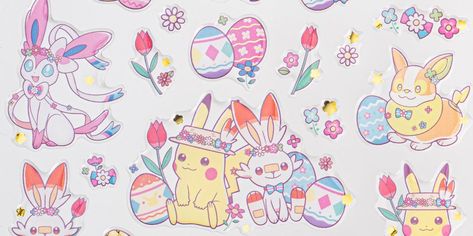 Pokemon Easter, Kawaii Printables, Kawaii Pokemon, Eggs Art, Pikachu Drawing, Pokemon Alola, Anime Sticker, Easter Wallpaper, Pokemon Eevee