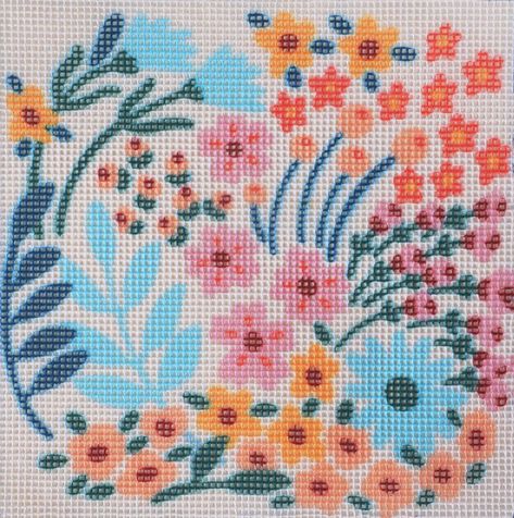 Needlepoint Patterns Flowers, Modern Needlepoint, Beautiful Ceramics, Tent Stitch, Patterns Flowers, Basketweave Stitch, Needlepoint Ornaments, Bead Projects, Needlepoint Stitches