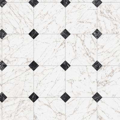 Black and White Marble Paver 12 ft. Wide x Your Choice Length Residential Vinyl Sheet Home Depot Flooring, Sheet Flooring, Vinyl Sheet Flooring, Sheet Vinyl Flooring, Paver Designs, Marble Vinyl, Vinyl Style, Flooring Design, Resilient Flooring