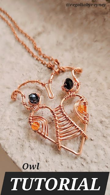 Copper Jewelry Diy, Jewelry Tutorials Free, Halloween Tutorial, Wire Wrapping Diy, Halloween Owl, Wire Wrapped Jewelry Tutorials, Wire Wrap Jewelry, Pendant Tutorial, Halloween Series