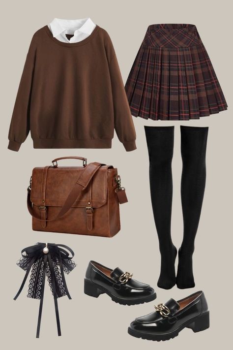 Aesthetic Dark Academia Outfit Ideas, Outfit Inspo For School Aesthetic, Autumn Dark Academia Outfits, Dark A Academia Aesthetic, Aesthetic Outfits To Wear To School, Dark Academia Heels, Dark Academia Athletic Outfit, Dark Academia Outfit Work, School Academia Outfit