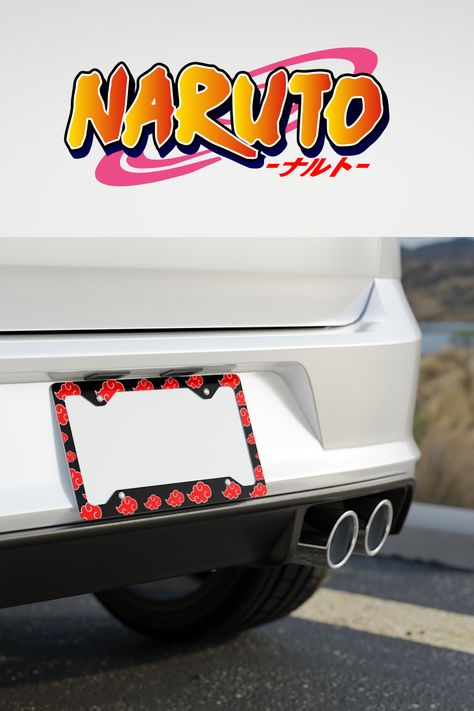 Anime Car Decor, Girl Car Decor, Akatsuki Naruto, Plate Holders, Girl Car, Car Frames, Anime Car, Car Plates, Car License Plate