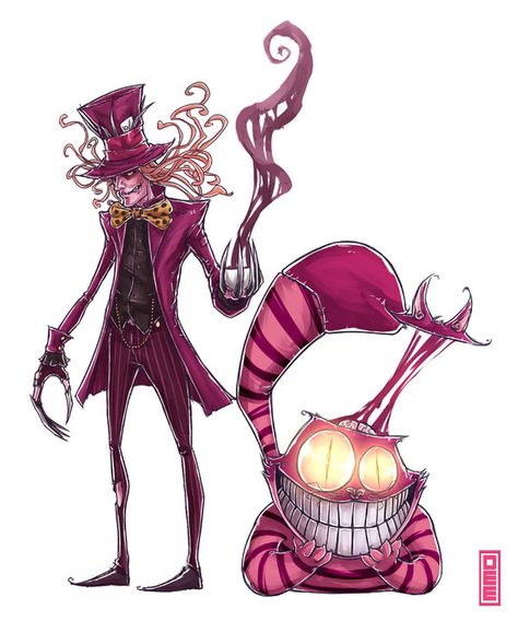 The Mad Hatter, Cheshire Cat Art Illustrations, Mad Hatter And Cheshire Cat, Alice Madness Cheshire Cat, Creepy Cheshire Cat, Cheshire Cat Original Illustration, Alice In Wonderland Drawings, Creepy Cat, Wonderland Artwork