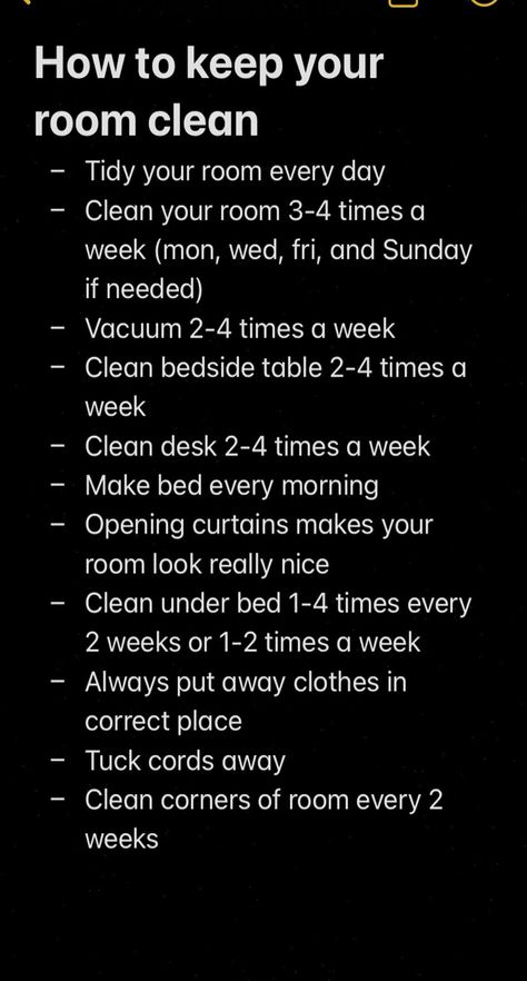 This is will help you keep yoir room clean! I also have a cleaning room schedule that ive already posted! #Ultimate #The #Guide #Creating #Cleaning #Tidy #a #a #Home #Schedule #CreativeIdeas #Trends #to #Inspiration #for Cleaning Room Schedule, Cleaning Schedule Bedroom, How To Clean Bedroom, How To Keep Your Room Clean, Room Motivation, Keep Your Room Clean, Spring Cleaning Bedroom, Clean Room Motivation, Clean Room Checklist