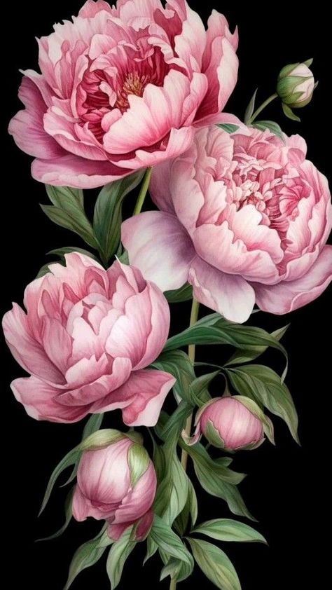 Peony Artwork, Flores Wallpaper, Beautiful Spine Tattoos, Pink Peonies Art, Peonies Artwork, Minimal Tattoo Designs, Minimal Tattoo Ideas, Spine Tattoo Ideas, Peony Painting