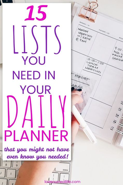 Yearly Schedule Planner, Ultimate Organization List, Self Made Planner Ideas, What To Write In Daily Planner, To Do List Planner Ideas, What To Write In Planner Ideas, How To Create A Daily Planner, Things To Write In A Planner, Planner Index Ideas