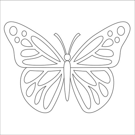 Easy How to Draw Butterfly Tutorial Video and Butterfly Coloring Page Simple Drawings Butterfly, Butterfly To Draw, Butterfly Drawing Outline, Butterfly Drawing Easy, How To Draw Butterfly, Van Gogh Coloring, Draw Butterfly, Easy Butterfly Drawing, Drawing Pictures For Kids