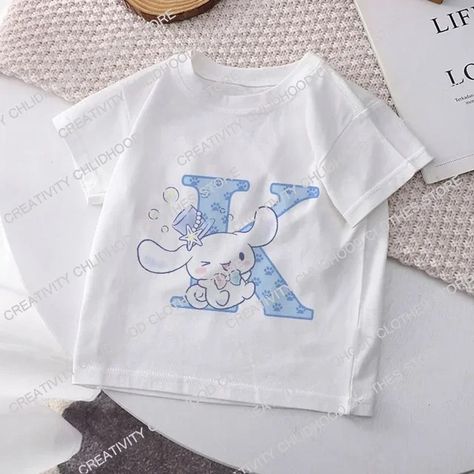 Cinnamoroll Children T-shirt Letter A B C D Name Combination Sanrio Kawaii Girls Tee Shirts Cartoons Casual Clothes Kid Boy Tops - AliExpress D Name, Prince Costume, Kid Boy, Anime Tees, A B C D, Girls T Shirt, Letter A, Casual Clothes, A B C