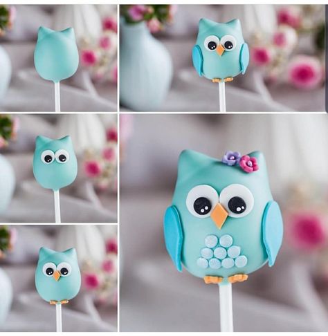 Fondant Owl, Owl Cake Topper, Owl Cake Pops, Owl Tutorial, Owl Cakes, Clay Owl, Owl Cake, Clay Moulding, Fondant Animals