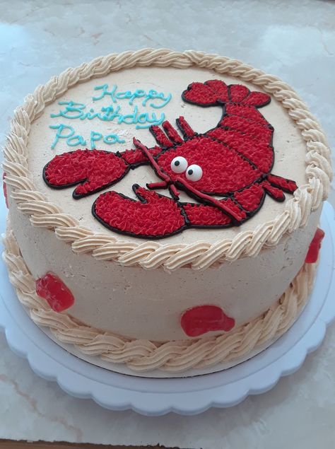 Lobster Cakes Birthday, Lobster Birthday Cake, Crawfish Cake, Lobster Birthday, Impressive Cakes, Frosting Decorating, Lobster Cake, Lobster Party, Decorator Frosting