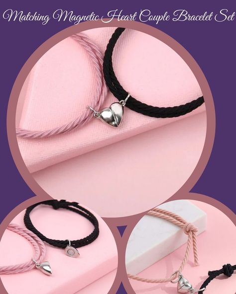 Heart Couple Bracelets, Magnetic Heart Bracelets, Matching Bracelets for Couple, Matching Charm Magnetic Bracelet, Friendship Bracelets Gift https://bayleebiz.co.uk/products/couple-magnetic-heart-bracelet-matching-heart-couples-rope-magnetic-bracelet #CouplesBracelets #MagneticBracelet #MatchingBracelets #MagneticHearts #HeartBracelets #BraceletsCouples #MagneticHeartCharm #LongDistanceLove #CoupleBraceletsSet #BestFriendBracelet #FriendshipBracelet #ConnectingBracelets Bracelets Matching, Couple Heart, Heart Couple, Heart Bracelets, The Perfect Couple, Bracelet Matching, Long Distance Love, Friend Bracelets, Bracelet Friendship