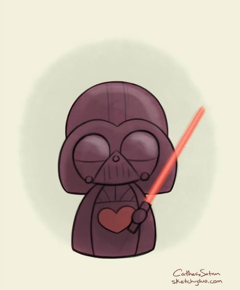 Cute Star Wars Art, Cute Star Wars Drawings, Cute Star Wars Doodles, Starwars Drawing Ideas, Star Wars Doodle Art, Cute Starwars Drawing, Star Wars Cartoon Drawings Easy, Star Wars Dibujos, Cute Darth Vader