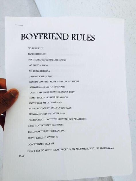 👌🏽 Boyfriend Rules, As A Boyfriend, My Rules, Ignore Me, A Boyfriend