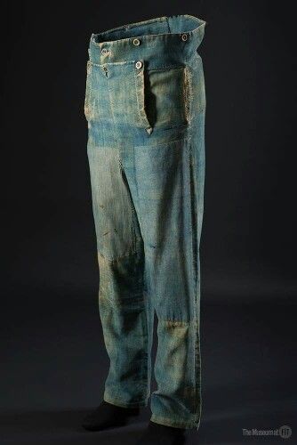 Denim 1870s London Winter Fashion, Mens Work Pants, 19th Century Fashion, Fashion Institute, Period Outfit, Pants Denim, Century Clothing, Antique Clothing, Historical Costume