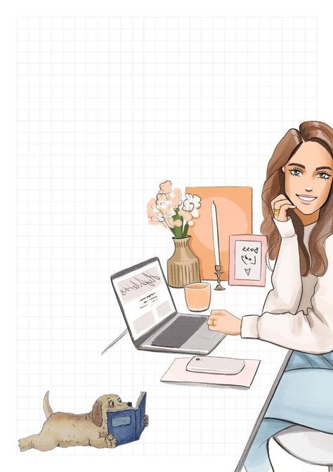 Boss Woman Illustration, Fashion Clipart, Girly Drawings, Illustration Art Girl, Woman Illustration, Girly Art Illustrations, Pastel Wallpaper, Girly Art, Pastel Aesthetic