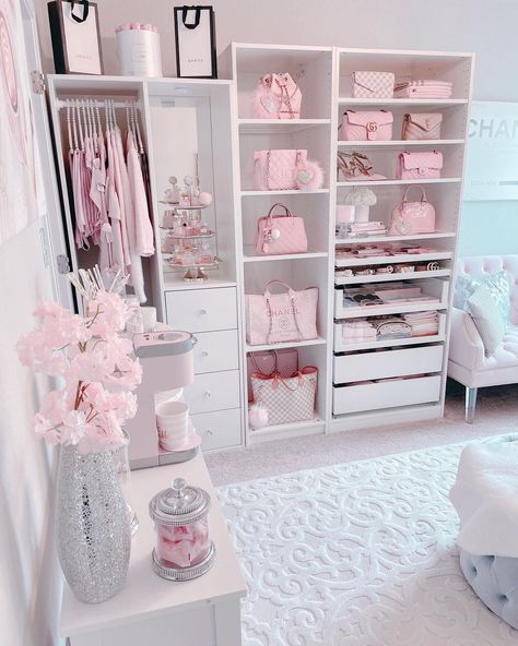 Princess Room Decor, Pink Closet, Girly Room Decor, Luxury Room Bedroom, Pink Bedroom Decor, Pink Room Decor, Closet Decor, Glam Room, Girly Room