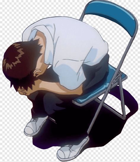 Shinji Sitting On Chair, Shinji Chair Pose, Resting Pose Reference, Sitting On Shoulders Pose, Shinji Sitting, Stuck In A Box Pose, Sitting On Chair Poses, Sitting In Chair Pose Reference, Sitting Down Pose