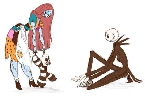 So cute! The Skellingtons, The Skellington Family, Disney Anime Style, Nightmare Before Christmas Pictures, Sally Skellington, Nightmare Before Christmas Drawings, The Legend Of Sleepy Hollow, Sally Nightmare, Tim Burton Art