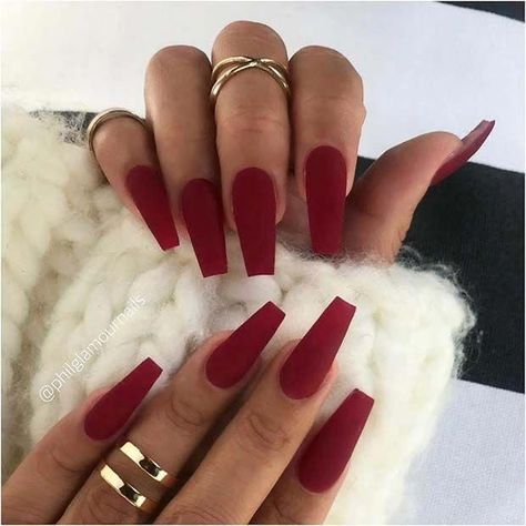 Red Matte Nails, Stars Nails, Matte Acrylic Nails, Long Red Nails, Matte Nail Art, Matte Nail, Red Acrylic Nails, Matte Nails Design, Simple Acrylic Nails