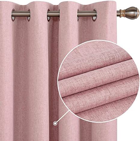 Girls Bedroom Curtains, Pink Blackout Curtains, Linen Room, Insulated Drapes, Linen Blackout Curtains, Pink Bedroom For Girls, Light Blocking Curtains, Burlap Curtains, Pink Curtains