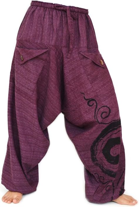 Amazon.com: Siamrose Boho Hippie Harem Pants, Baggy Pants Men Women, One Size, Brown : Clothing, Shoes & Jewelry Baggy Pants Men, Pants Boho, Drop Crotch Pants, Harem Pants Women, Adventure Outfit, Big Pockets, Boho Pants, Baggy Pant, Type Of Pants