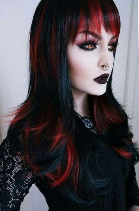 goth hair color ideas - Yahoo Image Search Results Styl Goth, Rose Shock, Underlights Hair, Gothic Hairstyles, Goth Hair, Chic Hair, Style Gothic, Pinterest Hair, Goth Beauty