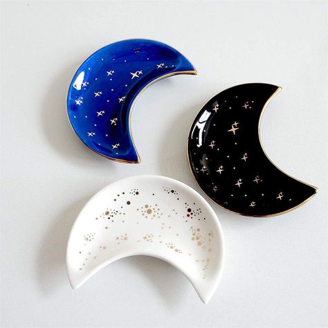 About: With this beautiful Crescent Moon Jewelry Tray, you may add a touch of witchy moon aesthetic to your bedroom cabinet, bathroom, workstation, or anyplace else you like. Specs: Material: Ceramic, enamel Size: 10x8cm/3.9"x3.1" Celestial Room, Ceramic Moon, Bedroom Cabinet, Gallery Wall Bedroom, Crescent Moon Jewelry, Cabinet Bathroom, Moon Aesthetic, Hanging Jewelry Organizer, Character Sheets