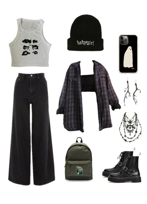 Grunge Outfits For Short Women, Grunge Soft Aesthetic Outfit, Black Hipster Outfits, Three Days Grace Concert Outfit, 90s Grunge Look Outfits, Concert Grunge Outfit, Grunge Outfit Inspo Edgy, Athletic Grunge Outfits, Gruge Outfits Girl