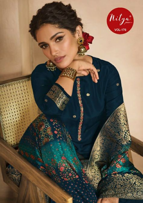 lt nitya vol 176 dola jaquard graceful look salwar suit catalog https://www.jhumarlalgandhi.com/portfolio/lt/salwar-kameez/lt-nitya-vol-176-dola-jaquard-graceful-look-salwar-suit-catalog/ Contact on +919712677711 Salwar Kameez Pakistani, Indian Salwar Suit, Tops For Ladies, Wholesale Business, Indian Salwar Kameez, Wholesale Catalog, Cotton Dress Material, Pakistani Bridal Wear, Printed Cotton Dress