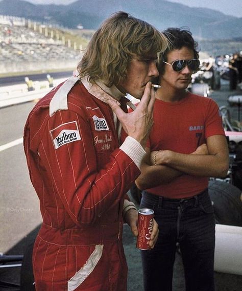 James Hunt and Barry Sheene -  1976 500cc Motorcycles, Barry Sheene, Anthony Delon, Brazilian Grand Prix, German Grand Prix, French Grand Prix, Fuji Japan, Japanese Grand Prix, United States Grand Prix