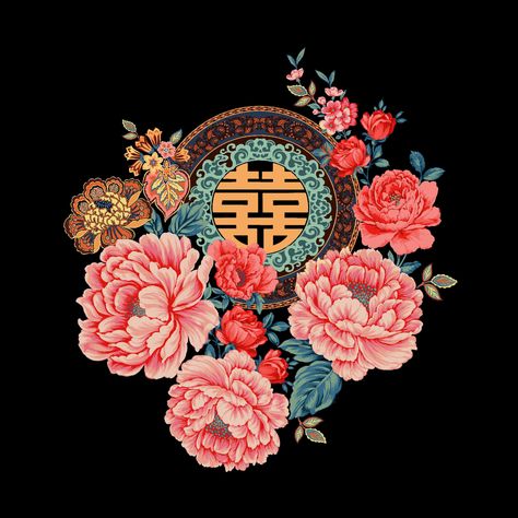 Cny Background, Peranakan Wedding, Chinese Illustration, Floral Textile, Flower Art Images, Japanese Flowers, Korean Art, Anime Artwork Wallpaper, China Art