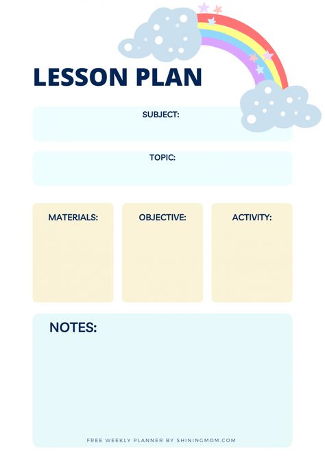 Weekly Lesson Plan Templates: 15 Best Lesson Planners, Free Download! Teacher Binder Printables Free, Toddler Lesson Plans Template, Free Lesson Planner, Planner For Moms, Preschool Weekly Lesson Plans, Homeschool Lesson Planner, Daycare Lesson Plans, Editable Lesson Plan Template, Weekly Lesson Plan