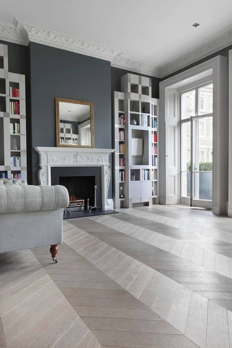 Ash Grey Chevron Flooring : classic Living room by Element7 Grey Floor Living Room Decor, Grey Wood Floors Living Room, Vinyl Flooring Living Room, Laminate Living Room, Grey Flooring Living Room, Living Room Vinyl, Wood Floor Design, Living Room Wood Floor, Grey Floor