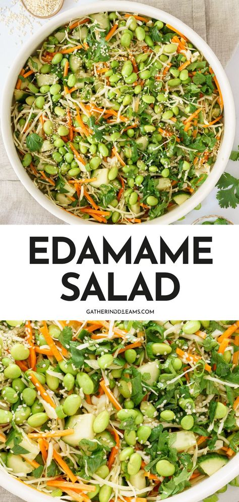 Asian Edamame, Edamame Recipes Salad, High Protein Salad, Edamame Recipes, Crunchy Veggies, Edamame Salad, Protein Salad, Easy Healthy Meal Prep, Edamame