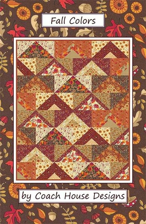 Fall Colors CHD-2257 - 593220221176 Fall Quilt Patterns, Fall Quilt, Farm Quilt, Table Quilts, Fall Thanksgiving Decor, Fall Quilts, Pdf Quilt Pattern, Coach House, Lap Quilt