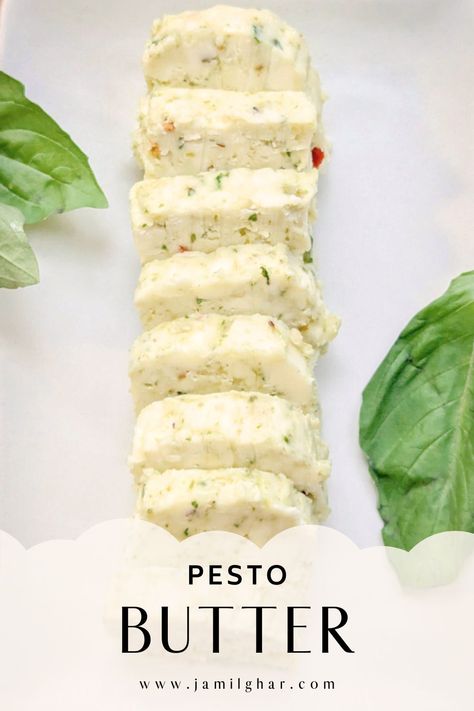 Make homemade pesto butter by folding pesto into butter for a quick and flavorful spread. The easy compound butter comes together with 4 ingredients! #FeelingFestive24 Pesto Butter, Desserts To Impress, Compound Butter Recipe, Butter Recipes Homemade, Easter Brunch Ideas, New Year's Eve Appetizers, Arugula Pesto, Pistachio Pesto, Festive Recipes