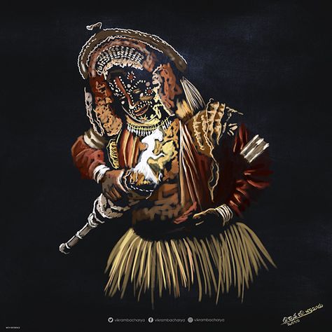 Kantara Drawings Pencil, Vithal Rakhumai Drawing, Kantara Drawings, Kathakali Sketch Pencil, Muthappan Theyyam Painting, Odisha Art And Culture Drawing, Kadhakali Paintings On Canvas, Pen Tricks, Beard Drawing