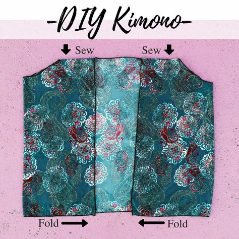 Kimono Tutorial, Kimono Sewing, Kimono Sewing Pattern, Kimono Patterns, Diy Clothes Patterns, Diy Kimono, Sleeveless Kimono, Diy Fashion Ideas, Tips Sewing