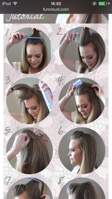 Half Up Half Down Quiff #Beauty #Trusper #Tip Five Minute Hairstyles, 5 Minute Hairstyles, Fesyen Rambut, Fishtail Braid, Different Hair, Peinados Faciles, Hairstyles For School, Bad Hair, Great Hair