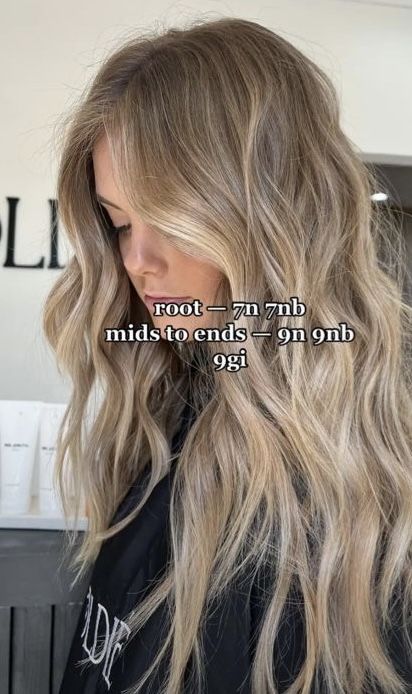 7nb Shades Eq Hair Colors, Sandy Blonde Redken Shades Eq, Sunkissed Bronde Hair, Natural Root Blonde, Redken Formulas, Toner Formulas, Hair Formulas, Redken Hair Color, Summer Blonde Hair