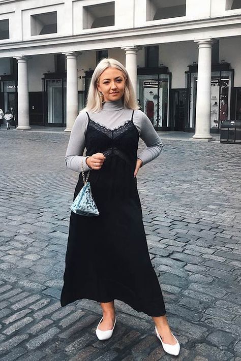 Fashion 101: How to Look Trendy & Modest When Layering | INNERMOD Low Neck Tops, Dark Sweater, Flower Maxi Dress, Layered Fits, Long Trench Coat, Loose Fitting Tops, Fashion 101, Long Sleeve Knit Tops, Pleated Midi Skirt