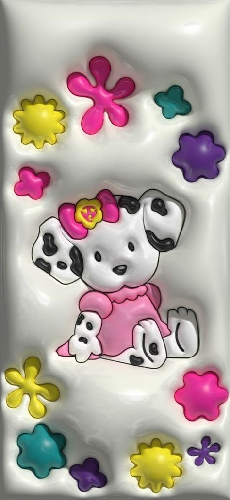 Sanrio Spottie Dottie, Spottie Dottie Wallpaper, Spottie Dottie Sanrio, Spottie Dottie, Puffy Wallpaper, Wallpaper Sanrio, 3d Wallpaper Iphone, 3d Wallpapers, Bubbles Wallpaper