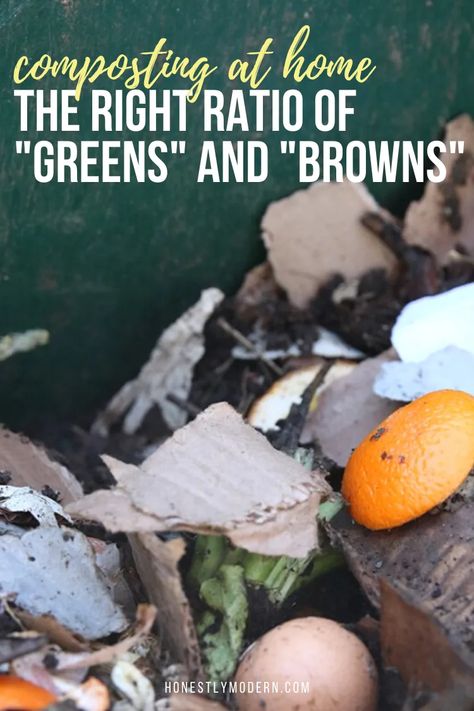 What Is The Right Ratio of Greens and Browns For Composting At Home? Outdoor Compost Bin, Composting 101, Compost Bin Diy, Compost Pile, Diy Compost, Sacred Garden, Homesteading Diy, Composting At Home, Garden Compost