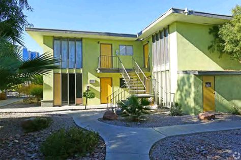 Vintage Vegas apartment complex sold | Las Vegas Review-Journal #multifamily https://www.reviewjournal.com/homes/advertising-features/vintage-vegas-apartment-complex-sold-2365816/?utm_content=buffer3a7f7&utm_medium=social&utm_source=pinterest.com&utm_campaign=buffer 50s Architecture, 80s Apartment, Small Apartment Complex, Avenging Angel, Hollywood Apartment, Las Vegas Apartments, Building References, Retro Apartment, Town Aesthetic